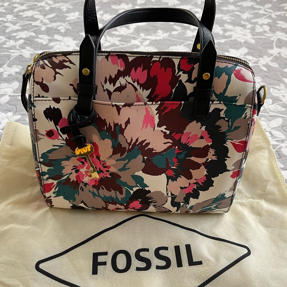 FOSSIL  Top Handle | Floral | Crossbody Bag With Authenticity Card & Dust Bag